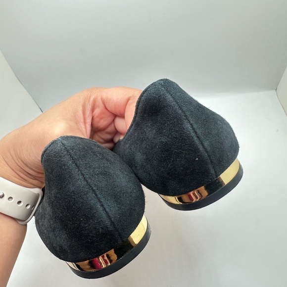 Roger Vivier Black Suede Lolita Pearl Embellished Bow Ballet Flats Sz 39 - Picture 8 of 13